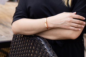Antique Copper Amber Healing and Wellness Bracelet