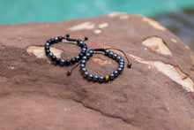 Load image into Gallery viewer, Alaskan Hematite Power Bracelet Combo Tiger Eye and Agate Adjustable
