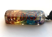 Load image into Gallery viewer, Rainbow Orgonite Mixed Chakra Healing Rod Pendant
