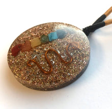 Load image into Gallery viewer, Caduceus Orgonite Mixed Chakra Orgone Pendant
