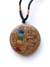Load image into Gallery viewer, Caduceus Orgonite Mixed Chakra Orgone Pendant
