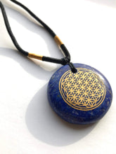 Load image into Gallery viewer, Lapis Lazuli Flower of Life Amulet - Ezina Designs Meditation Collection
