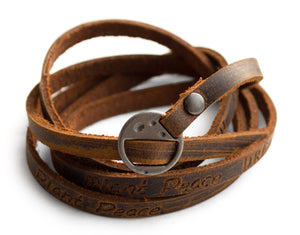 Meaningful Words of Encouragement Vintage Genuine Leather Wrap Unisex Bracelet -Ezina Designs Handmade Collection