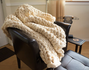 Chunky Knit Blanket from Merino Wool