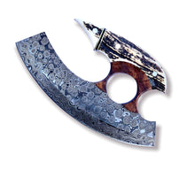 Load image into Gallery viewer, Damascus Full Tang Antler Chopper Ulu
