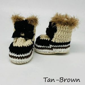 Baby Hand Knit Booties Baby Sorel Joan of Arctic- Tan-Brown