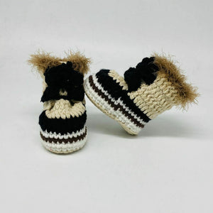 Baby Hand Knit Booties Baby Sorel Joan of Arctic- Tan-Brown